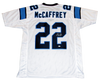 CHRISTIAN McCAFFREY AUTOGRAPHED CAROLINA PANTHERS #22 WHITE JERSEY BECKETT