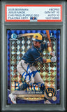 JESUS MADE SIGNED 2025 BOWMAN CHROME 1ST RC PURPLE GEOMETRIC /250 PSA 10 AUTO 10