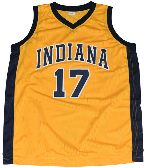 CHRIS MULLIN SIGNED INDIANA PACERS #17 GOLD BASKETBALL JERSEY W/ HOF 2011