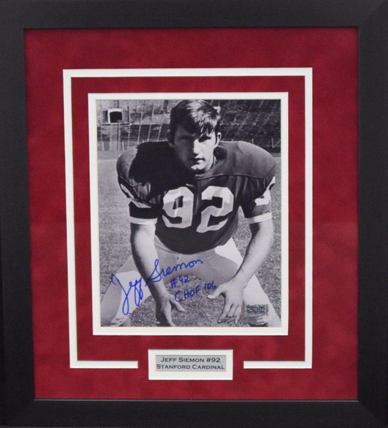 JEFF SIEMON AUTOGRAPHED STANFORD CARDINAL 8x10 FRAMED PHOTO COA