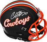 CHUBA HUBBARD SIGNED OKLAHOMA STATE COWBOYS SPEED MINI HELMET BECKETT