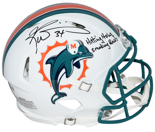 RICKY WILLIAMS SIGNED MIAMI DOLPHINS AUTHENTIC SPEED HELMET W/ SMOKING BOWLS