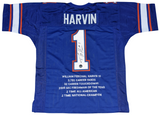 PERCY HARVIN AUTOGRAPHED FLORIDA GATORS #1 BLUE STAT JERSEY COA
