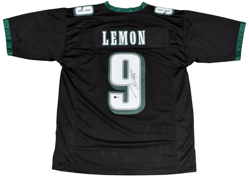 MAKAI LEMON AUTOGRAPHED PHILADELPHIA EAGLES #9 BLACK JERSEY BECKETT