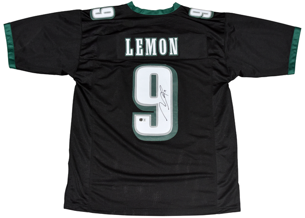 MAKAI LEMON AUTOGRAPHED PHILADELPHIA EAGLES #9 BLACK JERSEY BECKETT
