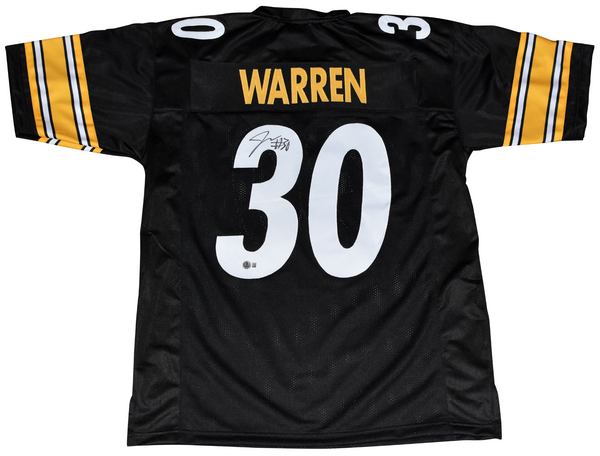 JAYLEN WARREN AUTOGRAPHED PITTSBURGH STEELERS #30 BLACK JERSEY BECKETT