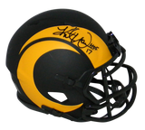 KURT WARNER AUTOGRAPHED ST LOUIS RAMS ECLIPSE SPEED MINI HELMET W/ HOF 17