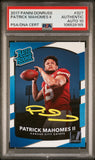 PATRICK MAHOMES SIGNED 2017 PANINI DONRUSS RATED ROOKIE #327 PSA AUTO 10