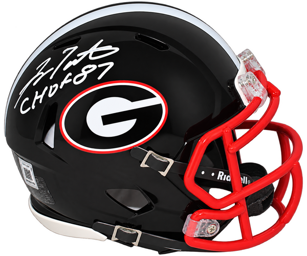 FRAN TARKENTON SIGNED GEORGIA BULLDOGS BLACK SPEED MINI HELMET BECKETT