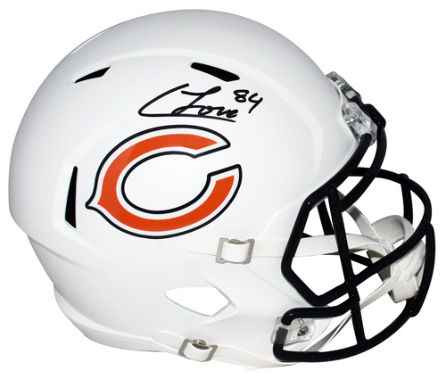 COLSTON LOVELAND SIGNED CHICAGO BEARS FLAT WHITE FULL SIZE SPEED HELMET BECKETT