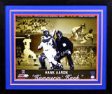 HANK AARON SIGNED ATLANTA BRAVES HOME RUN RECORD 16x20 FRAMED PHOTO STEINER