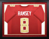 JALEN RAMSEY AUTOGRAPHED FLORIDA STATE SEMINOLES #8 FRAMED JERSEY W/ BCS CHAMPS