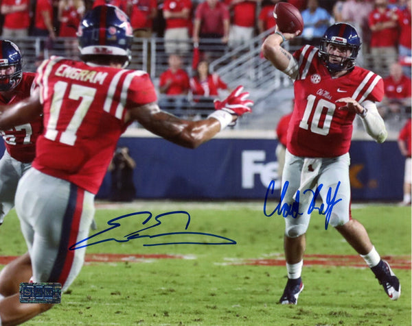 EVAN ENGRAM & CHAD KELLY SIGNED MISSISSIPPI OLE MISS REBELS 8x10 PHOTO COA