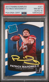PATRICK MAHOMES SIGNED 2017 PANINI DONRUSS RATED ROOKIE #327 RC PSA 8 AUTO 10