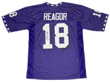 JALEN REAGOR SIGNED AUTOGRAPHED TCU HORNED FROGS #18 PURPLE JERSEY BECKETT