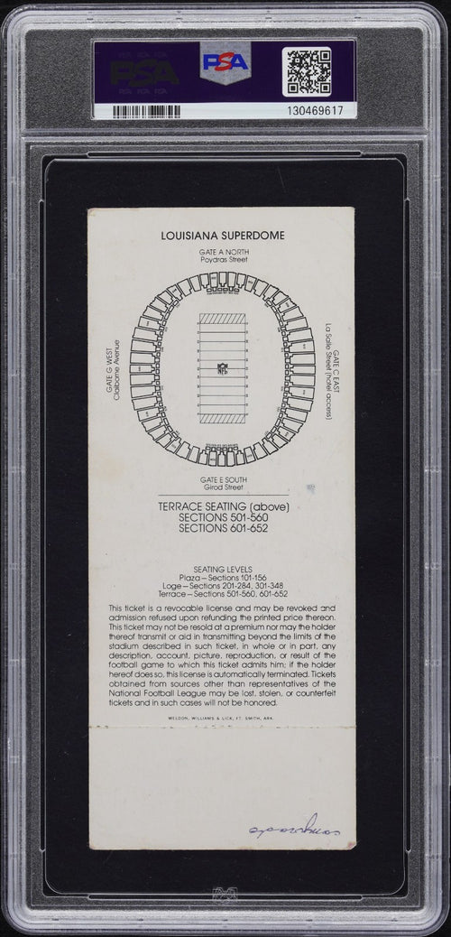 JIM PLUNKETT SIGNED 1981 SUPER BOWL XV 15 TICKET OAKLAND RAIDERS EAGLES PSA