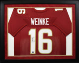 CHRIS WEINKE SIGNED FLORIDA STATE SEMINOLES #16 FRAMED JERSEY W/ 2000 HEISMAN