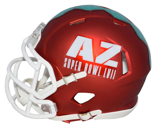 GEORGE KARLAFTIS SIGNED KANSAS CITY CHIEFS SUPER BOWL 57 LVII MINI HELMET BAS