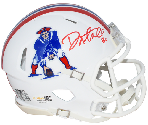 DANNY AMENDOLA SIGNED NEW ENGLAND PATRIOTS THROWBACK SPEED MINI HELMET JSA