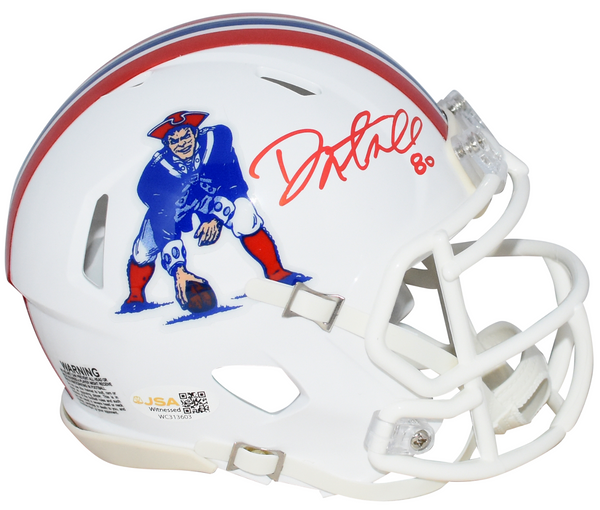 DANNY AMENDOLA SIGNED NEW ENGLAND PATRIOTS THROWBACK SPEED MINI HELMET JSA