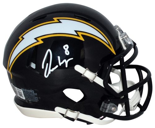 OMARION HAMPTON SIGNED LOS ANGELES CHARGERS NAVY SPEED MINI HELMET BECKETT