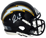 OMARION HAMPTON SIGNED LOS ANGELES CHARGERS NAVY SPEED MINI HELMET BECKETT