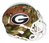 HERSCHEL WALKER SIGNED GEORGIA BULLDOGS CAMO SPEED MINI HELMET W/ 82 HEISMAN