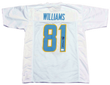 MIKE WILLIAMS AUTOGRAPHED SIGNED LOS ANGELES CHARGERS #81 WHITE JERSEY BECKETT