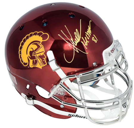 MICHAEL CRABTREE SIGNED TEXAS TECH RED RAIDERS THROWBACK AUTHENTIC HELMET BAS
