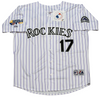 TODD HELTON SIGNED COLORADO ROCKIES #17 WHITE MAJESTIC JERSEY W/ HOF 24