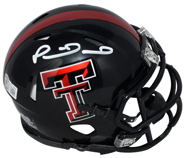 PATRICK MAHOMES AUTOGRAPHED TEXAS TECH RED RAIDERS SPEED MINI HELMET BECKETT