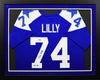 BOB LILLY AUTOGRAPHED DALLAS COWBOYS #74 BLUE FRAMED JERSEY W/ HOF 80