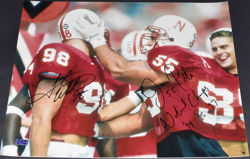 GRANT WISTROM & JASON PETER SIGNED NEBRASKA CORNHUSKERS 16x20 PHOTO COA