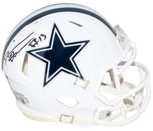 DEMARVION OVERSHOWN SIGNED DALLAS COWBOYS WHITE SPEED MINI HELMET BECKETT