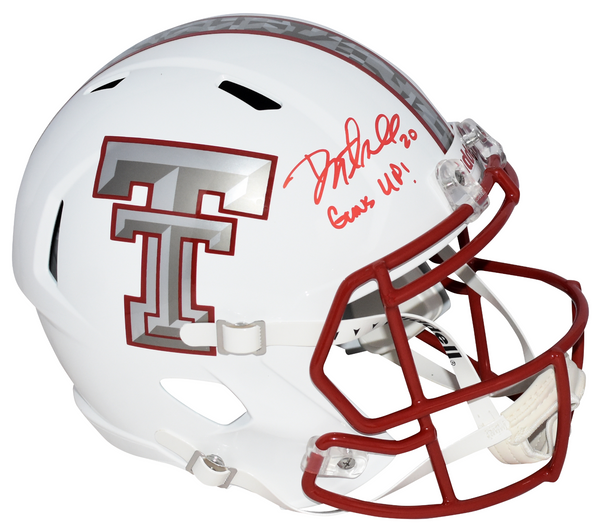 DANNY AMENDOLA SIGNED TEXAS TECH RED RAIDERS GALVANICED FULL SIZE SPEED HELMET