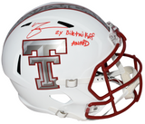 MICHAEL CRABTREE SIGNED TEXAS TECH RED RAIDERS FULL SIZE HELMET + 2X BILETNIKOFF