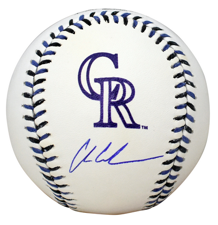 CHARLIE CONDON SIGNED COLORADO ROCKIES CHROME BATTING MINI HELMET BECKETT
