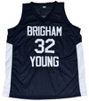 JIMMER FREDETTE AUTOGRAPHED BYU COUGARS #32 NAVY JERSEY W/ 2011 NCAA POY