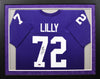 BOB LILLY AUTOGRAPHED TCU HORNED FROGS #72 FRAMED JERSEY W/ CHOF 81