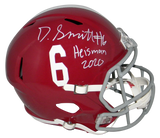 DEVONTA SMITH SIGNED ALABAMA CRIMSON TIDE FULL SIZE SPEED HELMET W/ HEISMAN 2020