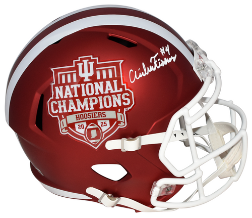 AIDEN FISHER SIGNED INDIANA HOOSIERS 2025 NATIONAL CHAMPIONS FULL SIZE HELMET