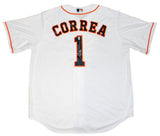 CARLOS CORREA AUTOGRAPHED HOUSTON ASTROS #1 WHITE MAJESTIC JERSEY MLB AUTH