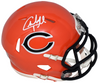 CHARLES PEANUT TILLMAN SIGNED CHICAGO BEARS ORANGE SPEED MINI HELMET BECKETT
