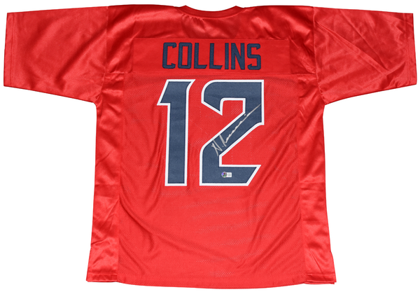 NICO COLLINS AUTOGRAPHED HOUSTON TEXANS 2024 NEW #12 RED JERSEY BECKETT