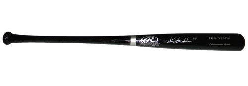 KESTON HIURA SIGNED BREWERS DODGERS BLACK RAWLINGS BIG STICK BASEBALL BAT JSA