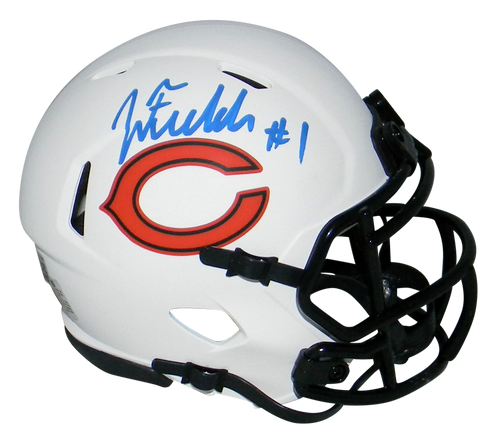 JUSTIN FIELDS AUTOGRAPHED SIGNED CHICAGO BEARS LUNAR SPEED MINI HELMET BECKETT