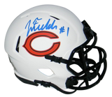 JUSTIN FIELDS AUTOGRAPHED SIGNED CHICAGO BEARS LUNAR SPEED MINI HELMET BECKETT