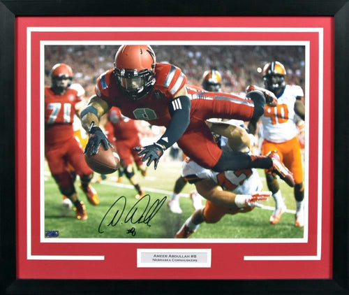AMEER ABDULLAH AUTOGRAPHED NEBRASKA CORNHUSKERS 16x20 FRAMED PHOTO COA