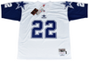 EMMITT SMITH SIGNED DALLAS COWBOYS #22 WHITE MITCHELL & NESS JERSEY BECKETT