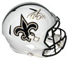 DREW BREES AUTOGRAPHED NEW ORLEANS SAINTS FULL SIZE FLAT WHITE HELMET BECKETT